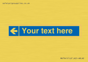 Custom Mandatory directional sign, blue arrow left